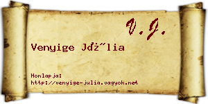 Venyige Júlia névjegykártya